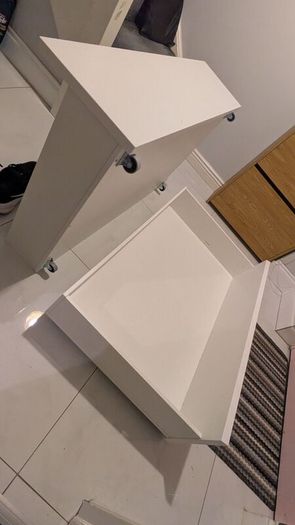 MALM under bed storage with wheels