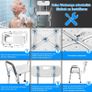 Shower Stool Height Adjustable - Shower Chair for Seniors Pregnant Women Bath Chair for Shower (with Arm and Backrest):AVAILABLE FOR COLLECTION Image 7