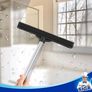 Pet Hair Removal Rubber Broom with Built in Squeegee, 2 in 1 Floor Brush for Carpet, 61 inch Adjustable Handle, includes One Microfiber Cloth Image 5