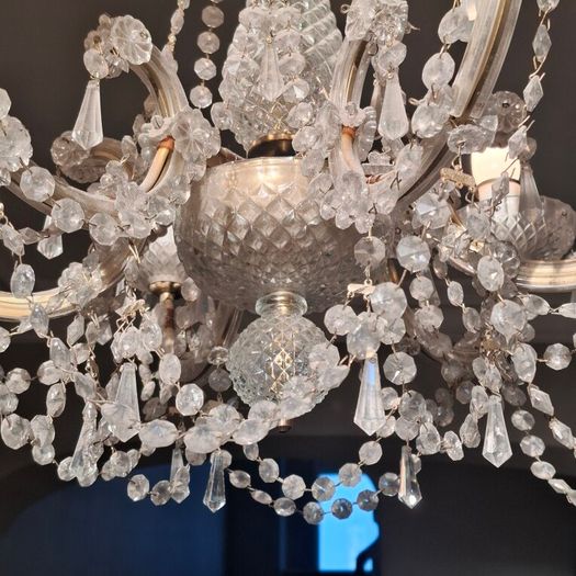 Vintage crystal 6 light chandelier