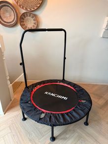 Kanchimi 40'' Folding Mini Fitness Indoor Exercise Workout Rebounder Trampoline with Handle, Max Load 150KG'