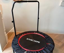 Kanchimi 40'' Folding Mini Fitness Indoor Exercise Workout Rebounder Trampoline with Handle, Max Load 150KG'
