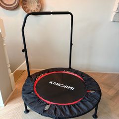 Kanchimi 40'' Folding Mini Fitness Indoor Exercise Workout Rebounder Trampoline with Handle, Max Load 150KG'