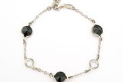 Black Onyx &amp; CZ Silver Bracelet