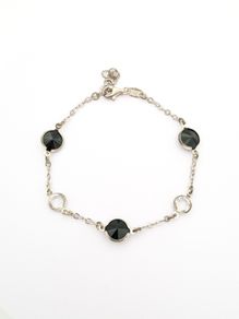 Black Onyx & CZ Silver Bracelet