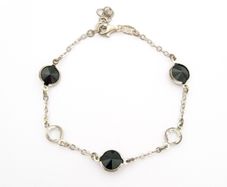 Black Onyx & CZ Silver Bracelet