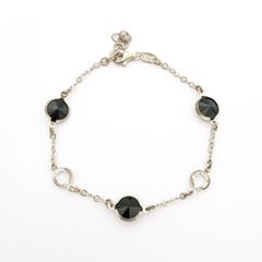 Black Onyx & CZ Silver Bracelet