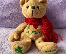 I Heart Killarney Teddy Bear with Red Knitted Scarf
