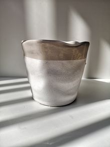 2 Ceramic White Plant Pots