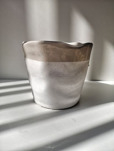 2 Ceramic White Plant Pots
