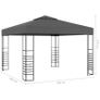 Garden Marquee with String Lights 3x3 m Anthracite Image 8