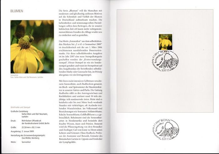 2009 Bundes Republic Deutschland (Germany) Federal Annual Stamp EFT Collection 2009 with 43 images of contents