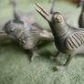 Vintage Dhokra Brass Crow Figurine or Ornament Lost Wax, Tribal India Cast Bronze (25 each) Image 5