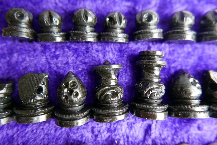 Chess Set made from Stone and Wood 6,5" x 6,5"
