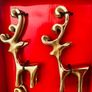 4 x Brass Reindeer Place name holders Image 3