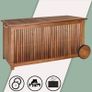 Mobile Acacia Wood Storage Box with Wheels  Weather-Resistant & Stylish Image 3