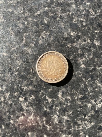 1904 FRANCE La Semeuse Sower Woman ANTIQUE OLD Silver 1 Franc French Coin
