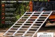 Heavy-Duty Aluminium Loading Ramp  Triple-Fold Design  700 kg Capacity