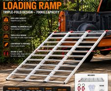 Heavy-Duty Aluminium Loading Ramp  Triple-Fold Design  700 kg Capacity