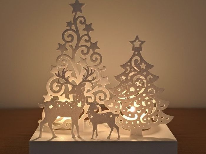 Christmas Forest Silhouette  LED Tealight Only