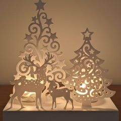 Christmas Forest Silhouette  LED Tealight Only