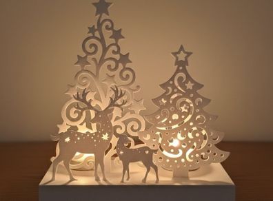 Christmas Forest Silhouette  LED Tealight Only