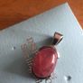 rose quartz stone in silver pendent Image 6