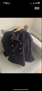 Zara navy wool military coat