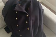 Zara navy wool military coat