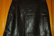 black leather river island skirt