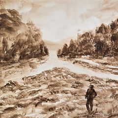 meeting of the waters watercolour