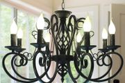 8-Light Vintage Black French Country Chandelier: