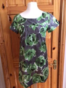 Jackpot Grey and Green Lightweight Summer Cotton Dress size 12 Eu 38 includes postage