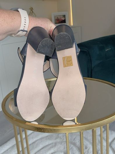 Ladies Navy Block Heel Sandals by Carvela