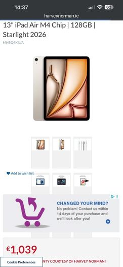 Apple iPad Air 13 inch (M4) 2026 Model and case