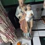 Large Religious 63.5cm high Vintage polychrome large Saint Joseph and the infant Jesus statue Image 8