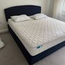 Navy super king bed, mattress,base and headboard Image 4