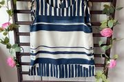 top Zara size small striped sleeveless top blue &amp; cream