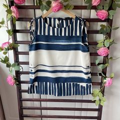 top Zara size small striped sleeveless top blue & cream