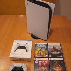 PlayStation 5 Disc Edition 1TB 2 Controllers + 4 Games