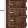 Vintage Wood Look Bookcase 178 cm, 6-Tier Curved Open Standing Shelf as Room Divider Image 2