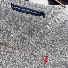 Polo Ralph Lauren V-Neck Cable Knit Sweatshirt