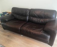 3 seater brown leather couch