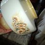 Vintage Milk Glass Shade features a Hand-Painted Floral Design with Sunflowers and Daisy, Image 3