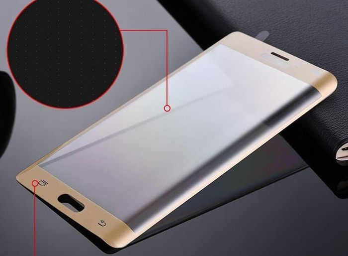 Full Curved 3D Tempered Glass Protector For Samsung Note Edge N9150 - Gold