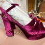 Marian raspberry crushed velvet platforms size 38 Image 2