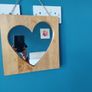 Love heart mirror in wooden frame Image 3