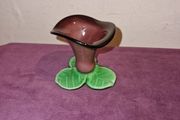Hand Blown art glass tulip candle holder