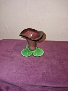 Hand Blown art glass tulip candle holder