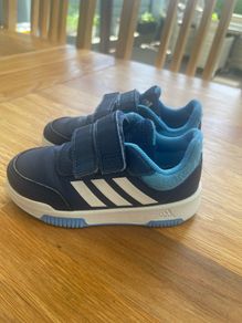 Adidas tensaur hook and loop trainers navy and blue